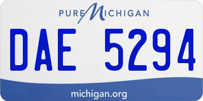 MI license plate DAE5294