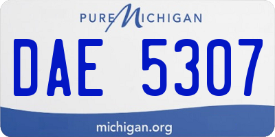 MI license plate DAE5307
