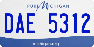 MI license plate DAE5312