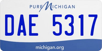 MI license plate DAE5317