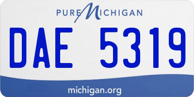 MI license plate DAE5319
