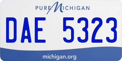 MI license plate DAE5323