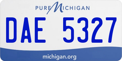 MI license plate DAE5327