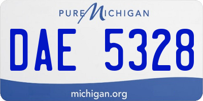 MI license plate DAE5328