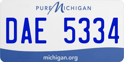 MI license plate DAE5334