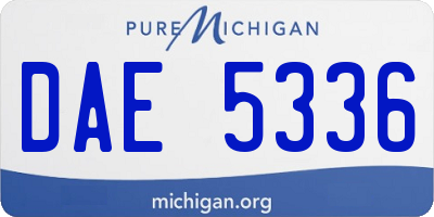 MI license plate DAE5336