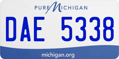 MI license plate DAE5338