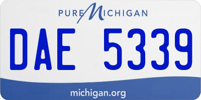 MI license plate DAE5339