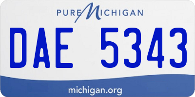 MI license plate DAE5343