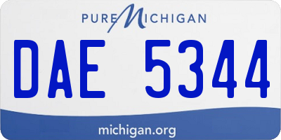 MI license plate DAE5344