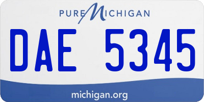 MI license plate DAE5345