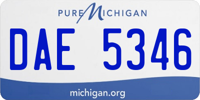 MI license plate DAE5346