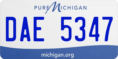 MI license plate DAE5347