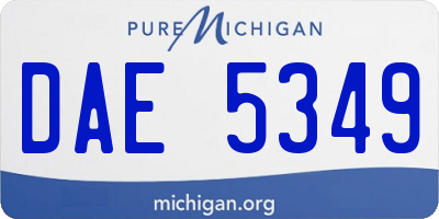 MI license plate DAE5349