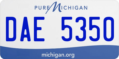 MI license plate DAE5350