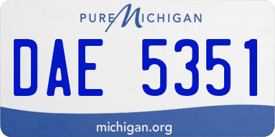 MI license plate DAE5351