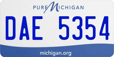MI license plate DAE5354