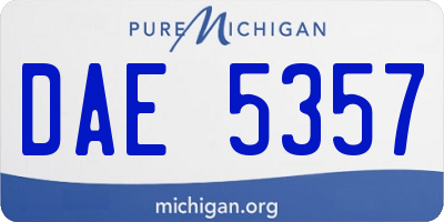MI license plate DAE5357