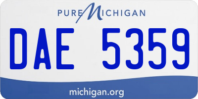 MI license plate DAE5359