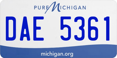 MI license plate DAE5361