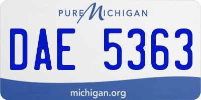 MI license plate DAE5363