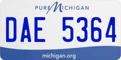 MI license plate DAE5364