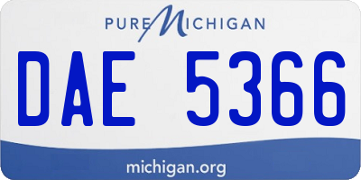 MI license plate DAE5366