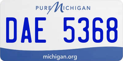 MI license plate DAE5368