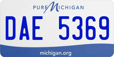 MI license plate DAE5369
