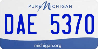 MI license plate DAE5370