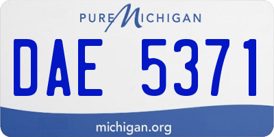 MI license plate DAE5371