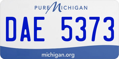 MI license plate DAE5373