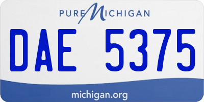 MI license plate DAE5375