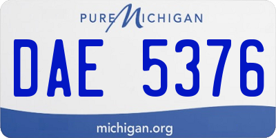 MI license plate DAE5376