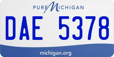 MI license plate DAE5378