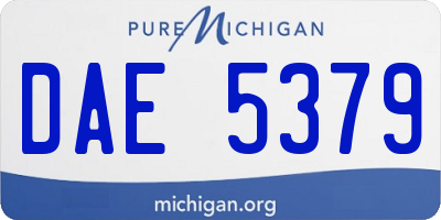 MI license plate DAE5379
