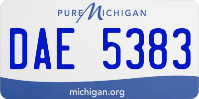 MI license plate DAE5383