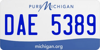 MI license plate DAE5389