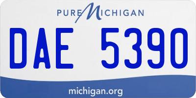 MI license plate DAE5390