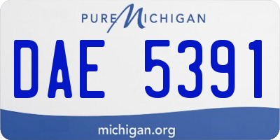 MI license plate DAE5391