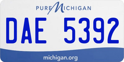 MI license plate DAE5392