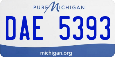 MI license plate DAE5393
