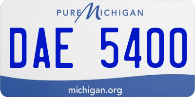 MI license plate DAE5400