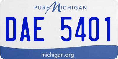 MI license plate DAE5401