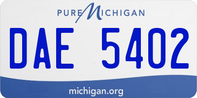 MI license plate DAE5402