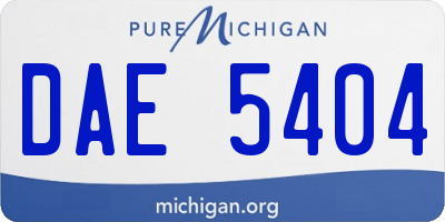 MI license plate DAE5404