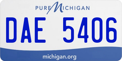MI license plate DAE5406