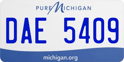 MI license plate DAE5409