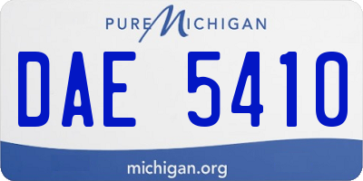 MI license plate DAE5410