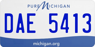 MI license plate DAE5413